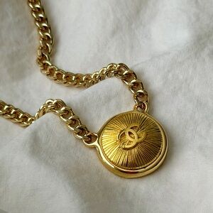 Gold CHANEL Coin Necklace